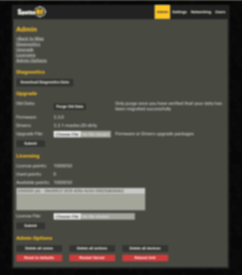 Networked Input/Output Settings Page