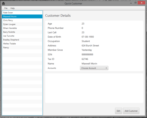 Quick Customer Identification Tool - Java